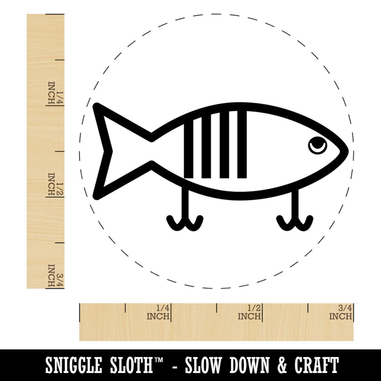 Fishing Lure Self-Inking Rubber Stamp for Stamping Crafting Planners